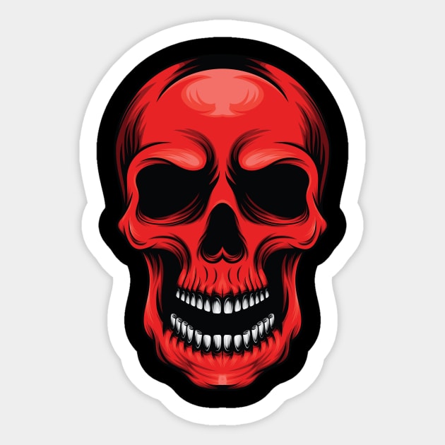 Red Skull Sticker by JagatKreasi